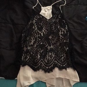 black lace tank top